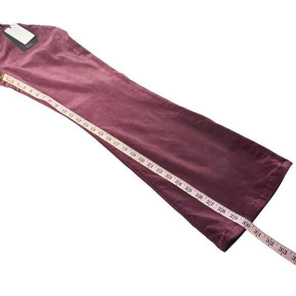 CURRENT ELLIOTT THE SIDE STREET VELVET FLARE PANT in Claret Red Flare Maroon 27 - Picture 16 of 16